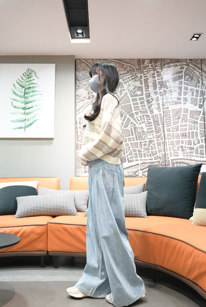 秋冬・闊腳洗水薄牛仔褲 1W70116