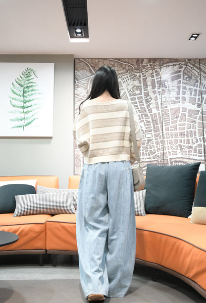 秋冬・闊腳洗水薄牛仔褲 1W70116