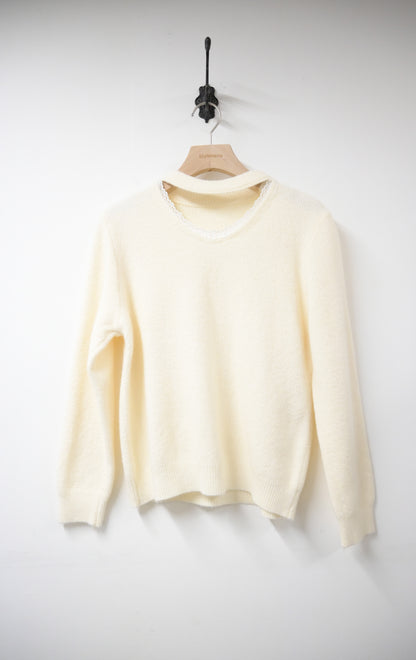 秋冬・鏤空領口溫暖柔軟冷衫 3色入1W60111