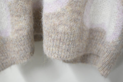 秋冬・撞色心心柔軟帶帽毛衣 2色入1W60112