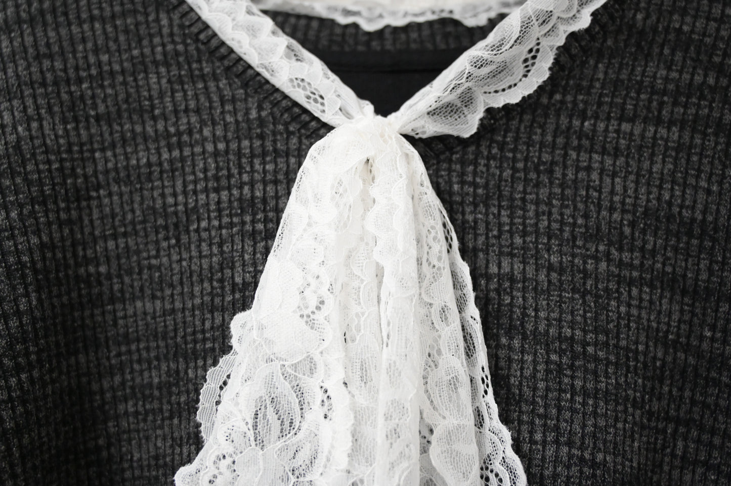 秋冬・LACE領彈性布料親膚連身裙 2色入 1W60113