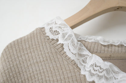 秋冬・LACE領彈性布料親膚連身裙 2色入 1W60113