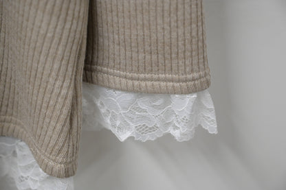 秋冬・LACE領彈性布料親膚連身裙 2色入 1W60113