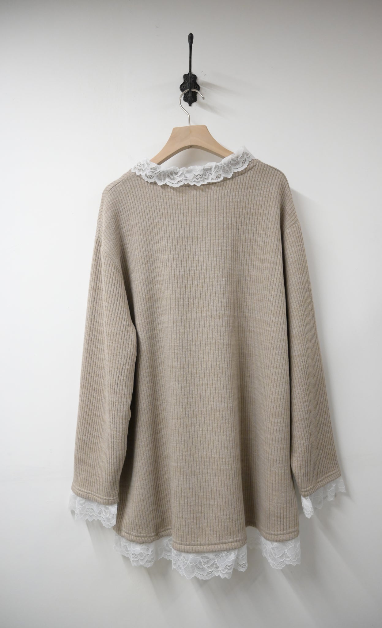 秋冬・LACE領彈性布料親膚連身裙 2色入 1W60113