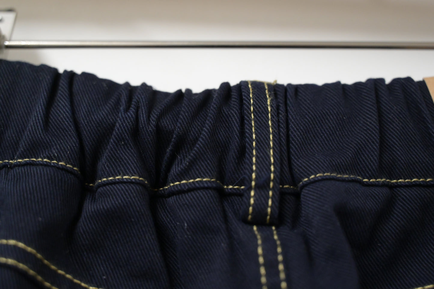 秋冬・側拼布明線扯布假裙褲 2色入 1W00115