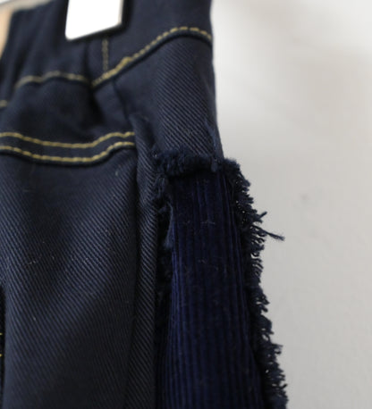 秋冬・側拼布明線扯布假裙褲 2色入 1W00115