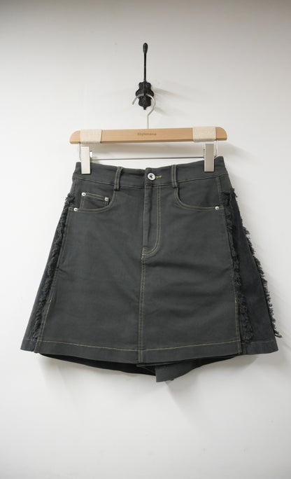 秋冬・側拼布明線扯布假裙褲 2色入 1W00115