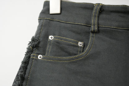 秋冬・側拼布明線扯布假裙褲 2色入 1W00115