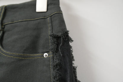 秋冬・側拼布明線扯布假裙褲 2色入 1W00115