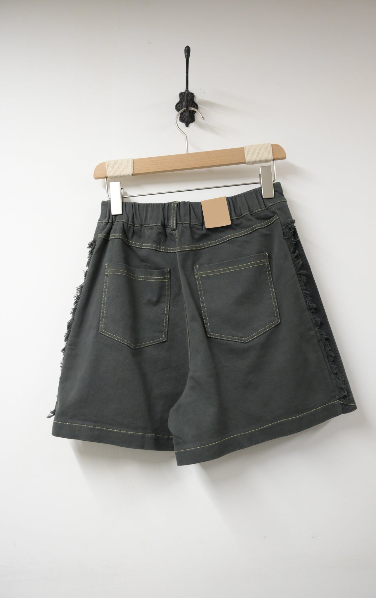 秋冬・側拼布明線扯布假裙褲 2色入 1W00115