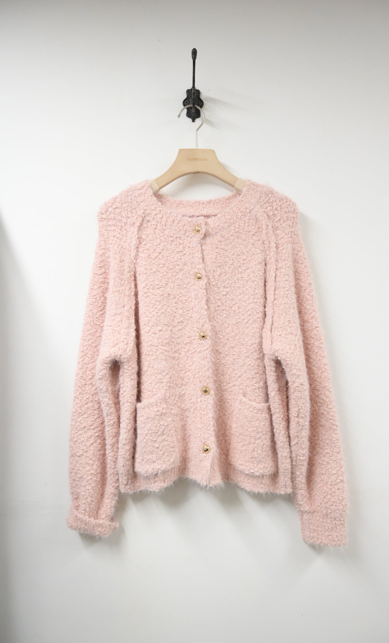 秋冬・免熨不起毛粒粒棉金鈕外套 2色入 1W60119