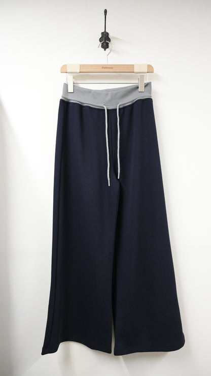 秋冬・拼色抽繩落地休閒褲 2色入 1W60122