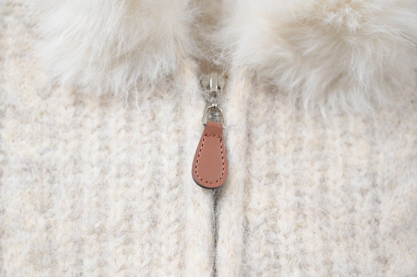 秋冬・毛毛領皮革拉鏈混色冷外套 2色入 1W60120