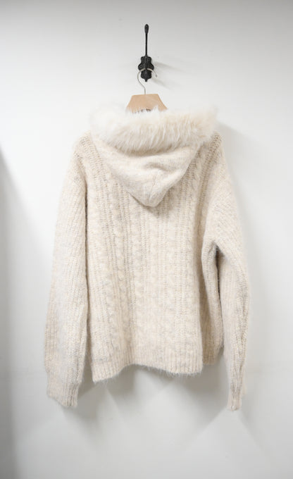 秋冬・毛毛領皮革拉鏈混色冷外套 2色入 1W60120