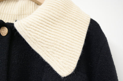 秋冬・可拆領密針織外套 2色入 1W60121