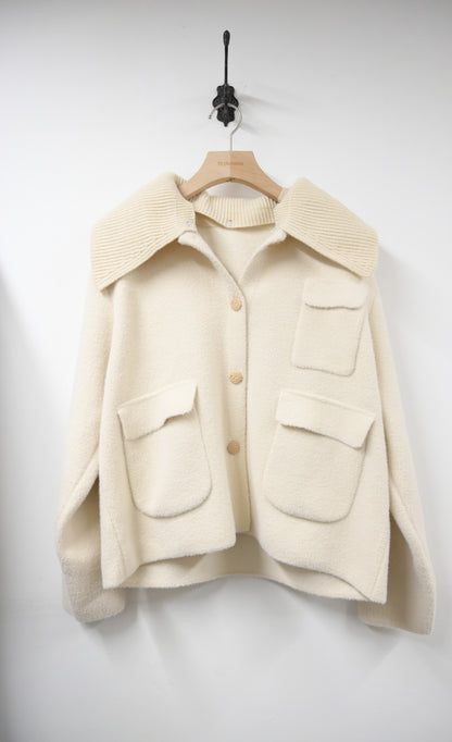 秋冬・可拆領密針織外套 2色入 1W60121