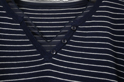 秋冬・透視邊邊橫間針織上衣 2色入 1W60117