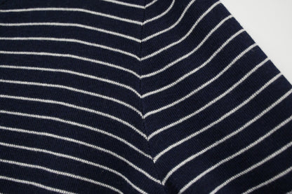 秋冬・透視邊邊橫間針織上衣 2色入 1W60117