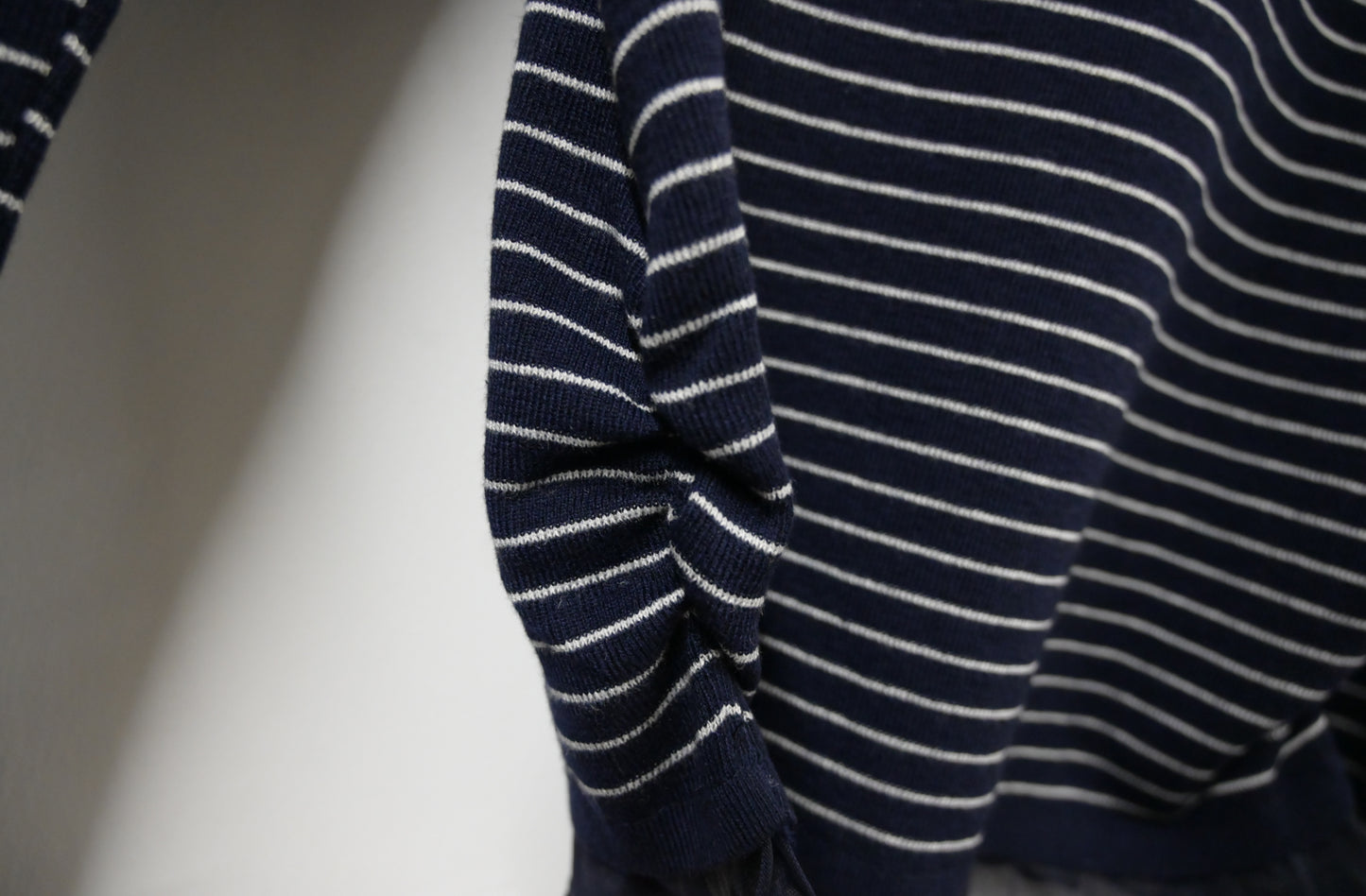 秋冬・透視邊邊橫間針織上衣 2色入 1W60117