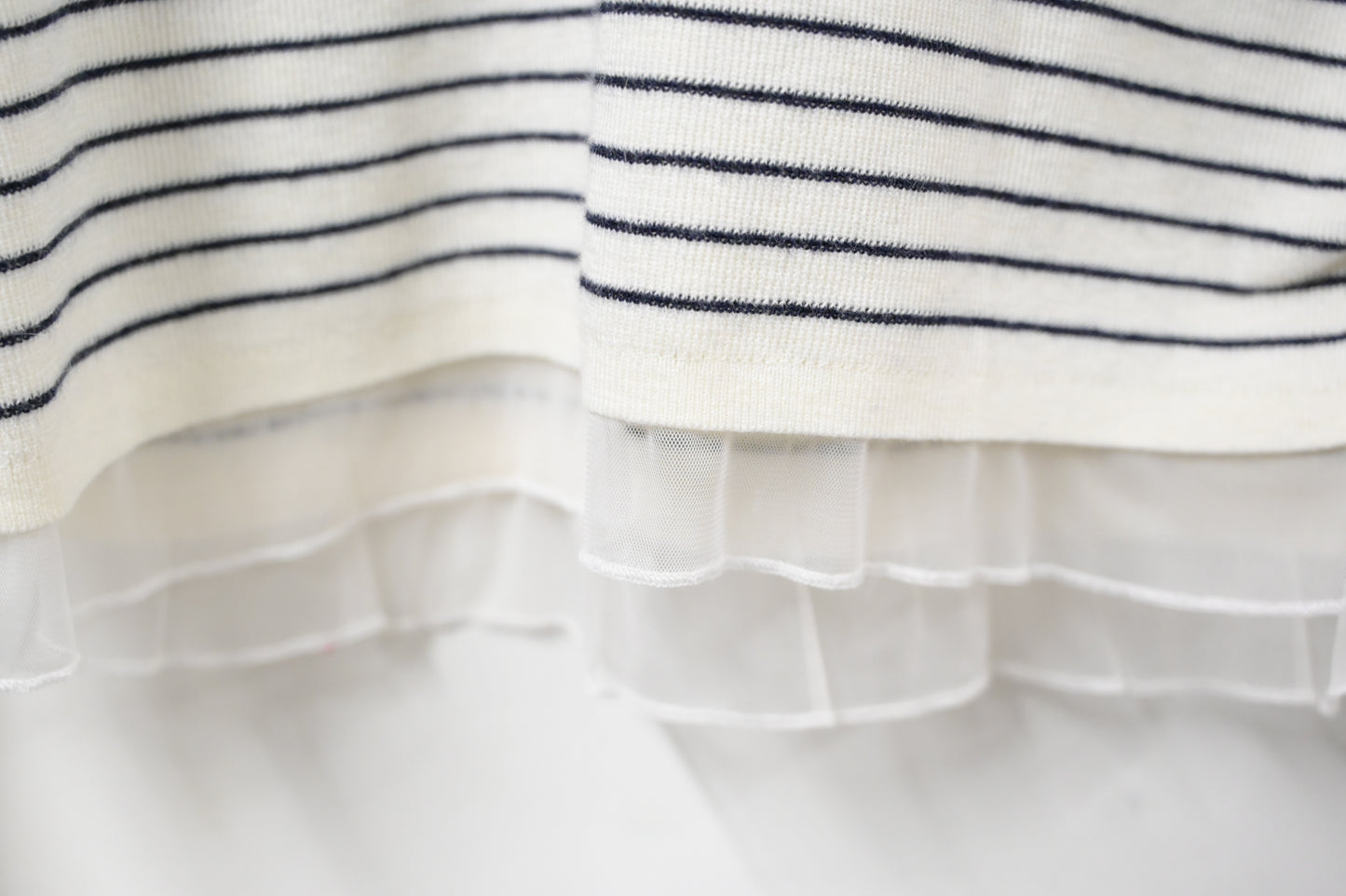 秋冬・透視邊邊橫間針織上衣 2色入 1W60117