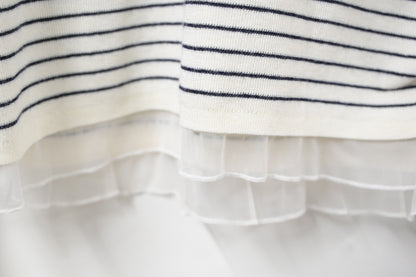 秋冬・透視邊邊橫間針織上衣 2色入 1W60117