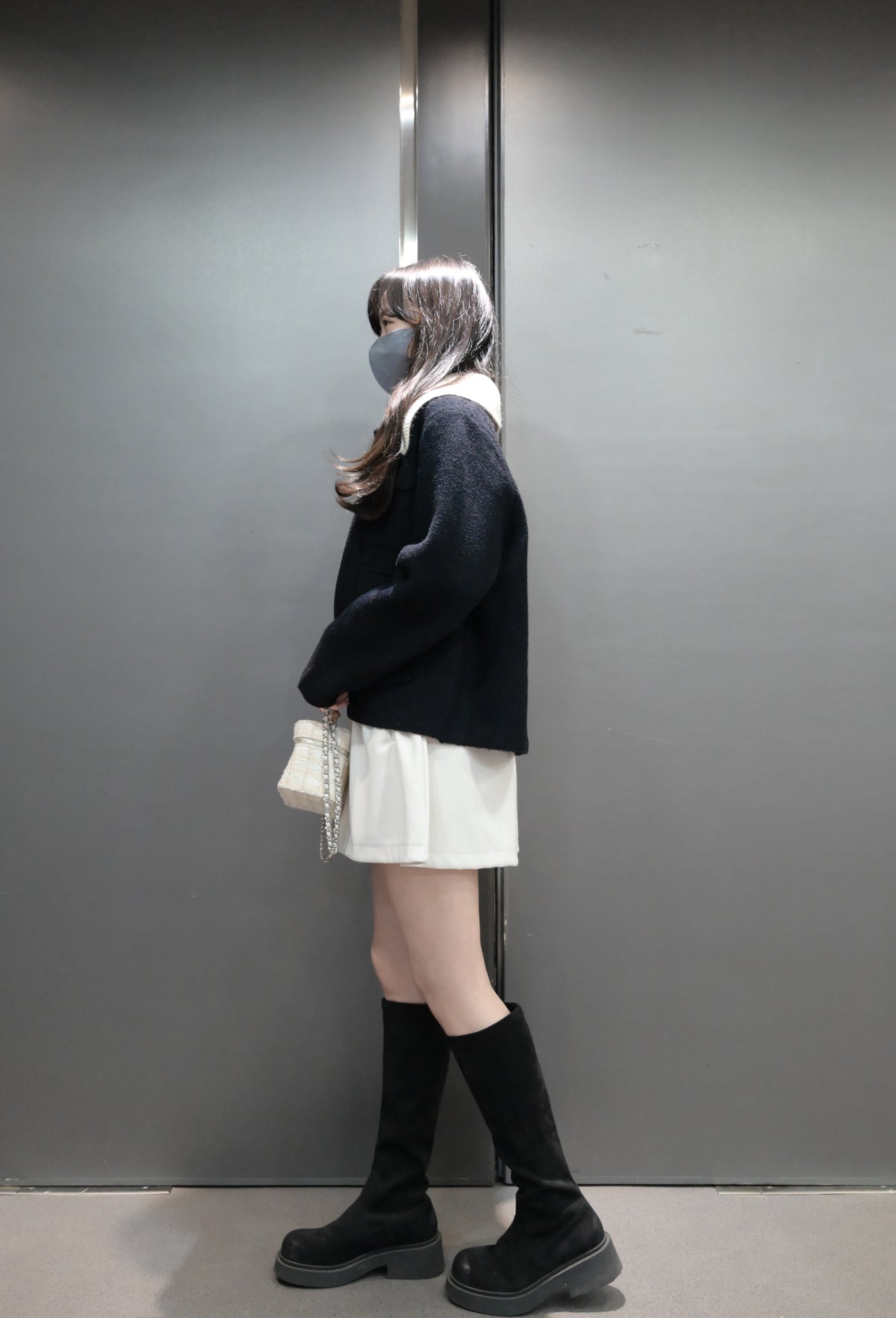 秋冬・可拆領密針織外套 2色入 1W60121