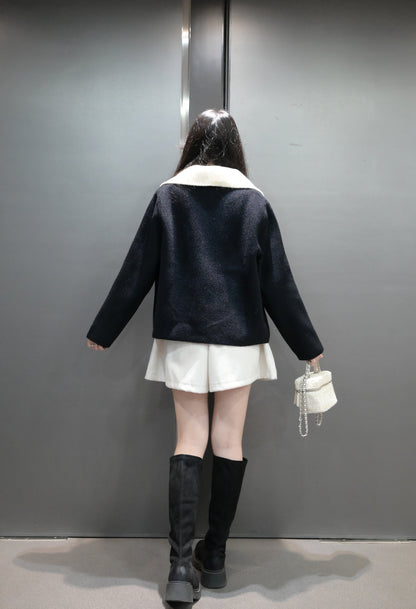 秋冬・可拆領密針織外套 2色入 1W60121