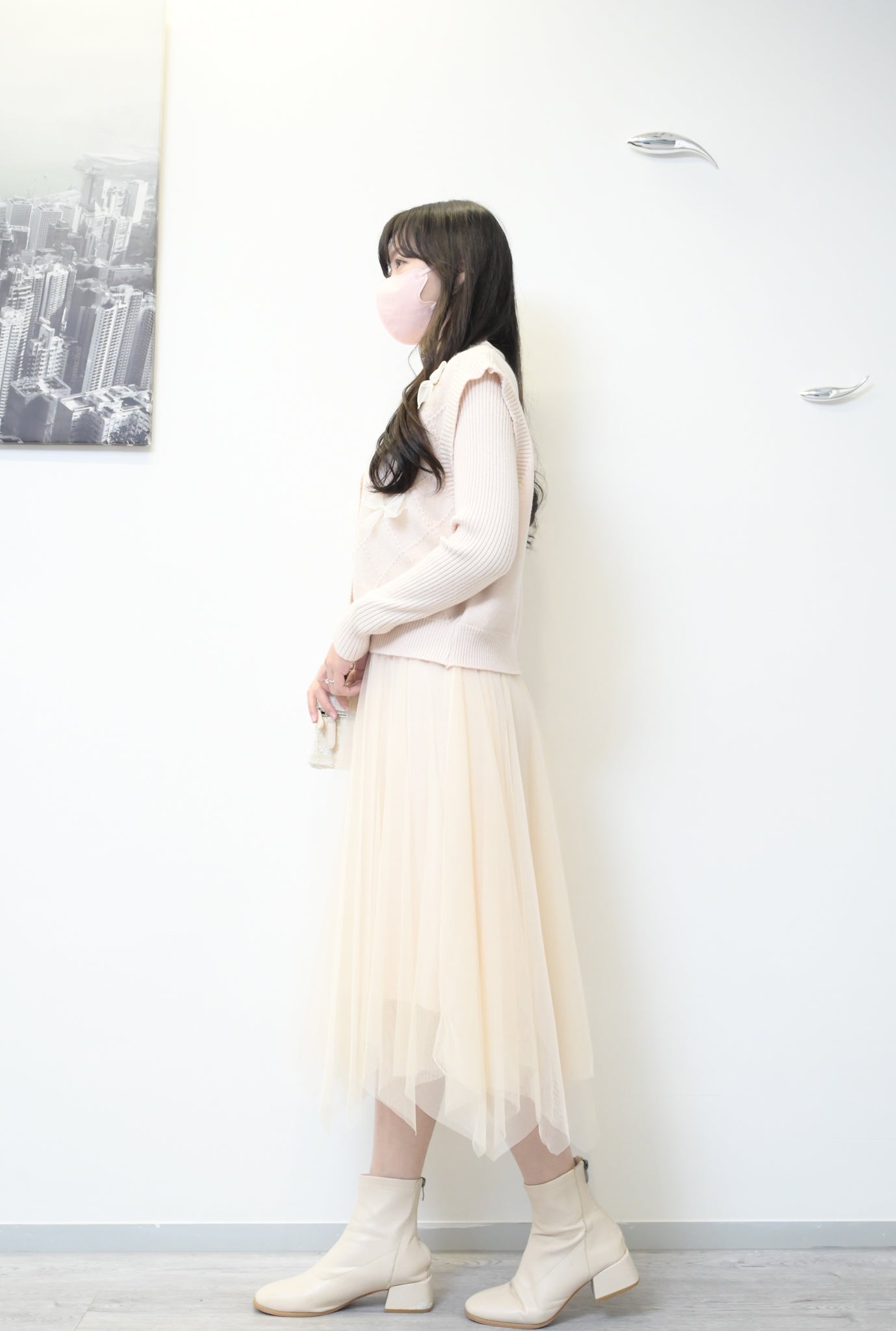 秋冬・甜美風針織紗裙兩件套連身裙 2色入 1W60123