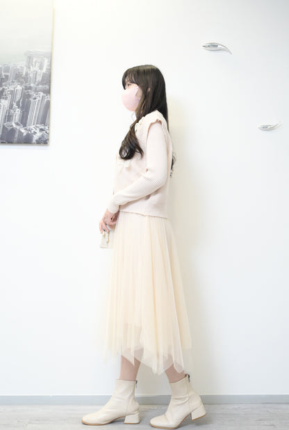 秋冬・甜美風針織紗裙兩件套連身裙 2色入 1W60123