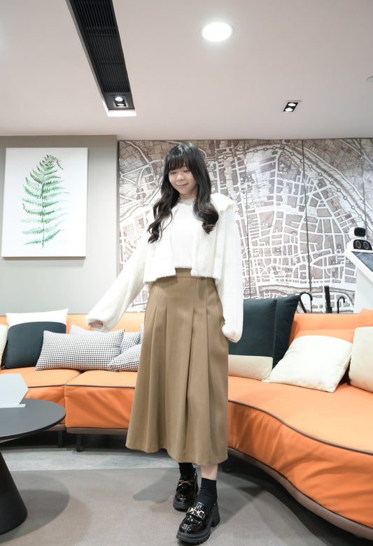 秋冬．毛絨絨荷葉領小外套 2色入 1W10129