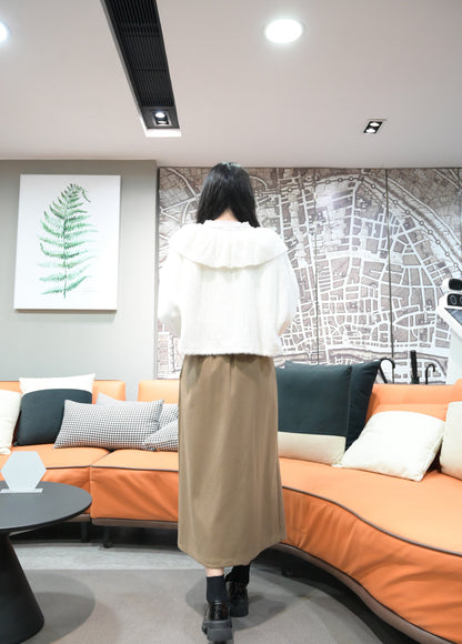 秋冬．毛絨絨荷葉領小外套 2色入 1W10129