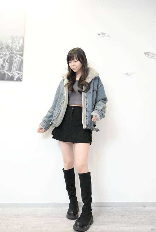 秋冬．超舒服毛毛洗水牛仔褸 2色入 1W60131