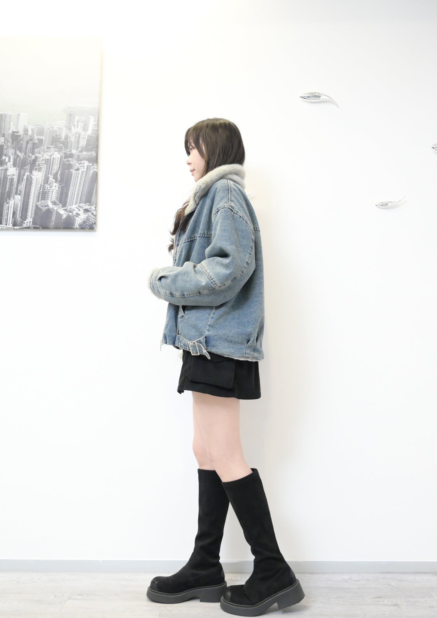 秋冬．超舒服毛毛洗水牛仔褸 2色入 1W60131