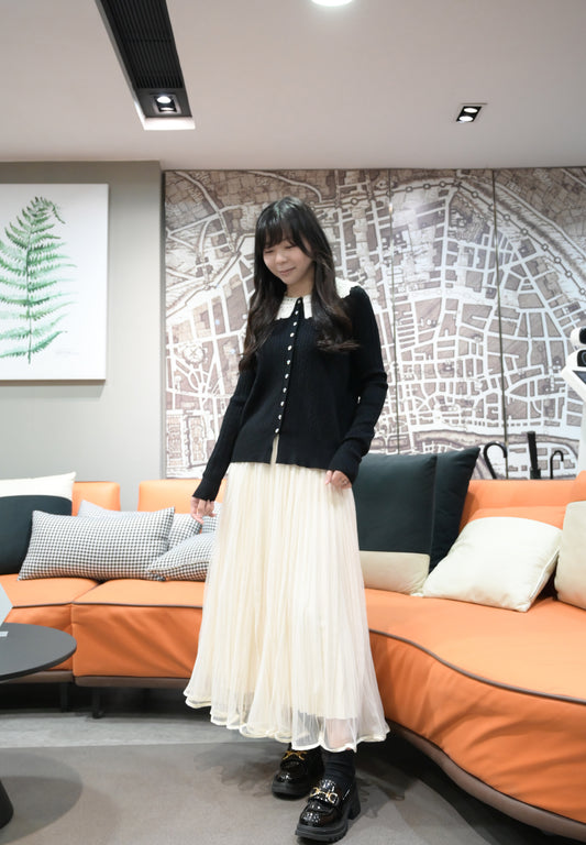 秋冬．BB領麻花針織外套 3色入 1W60128