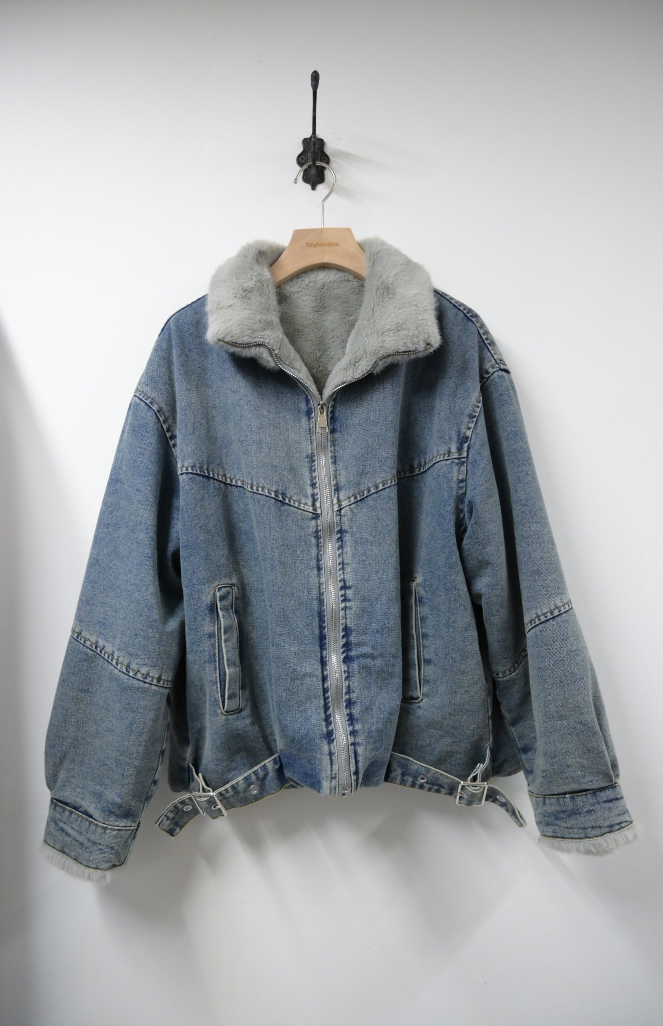 秋冬．超舒服毛毛洗水牛仔褸 2色入 1W60131