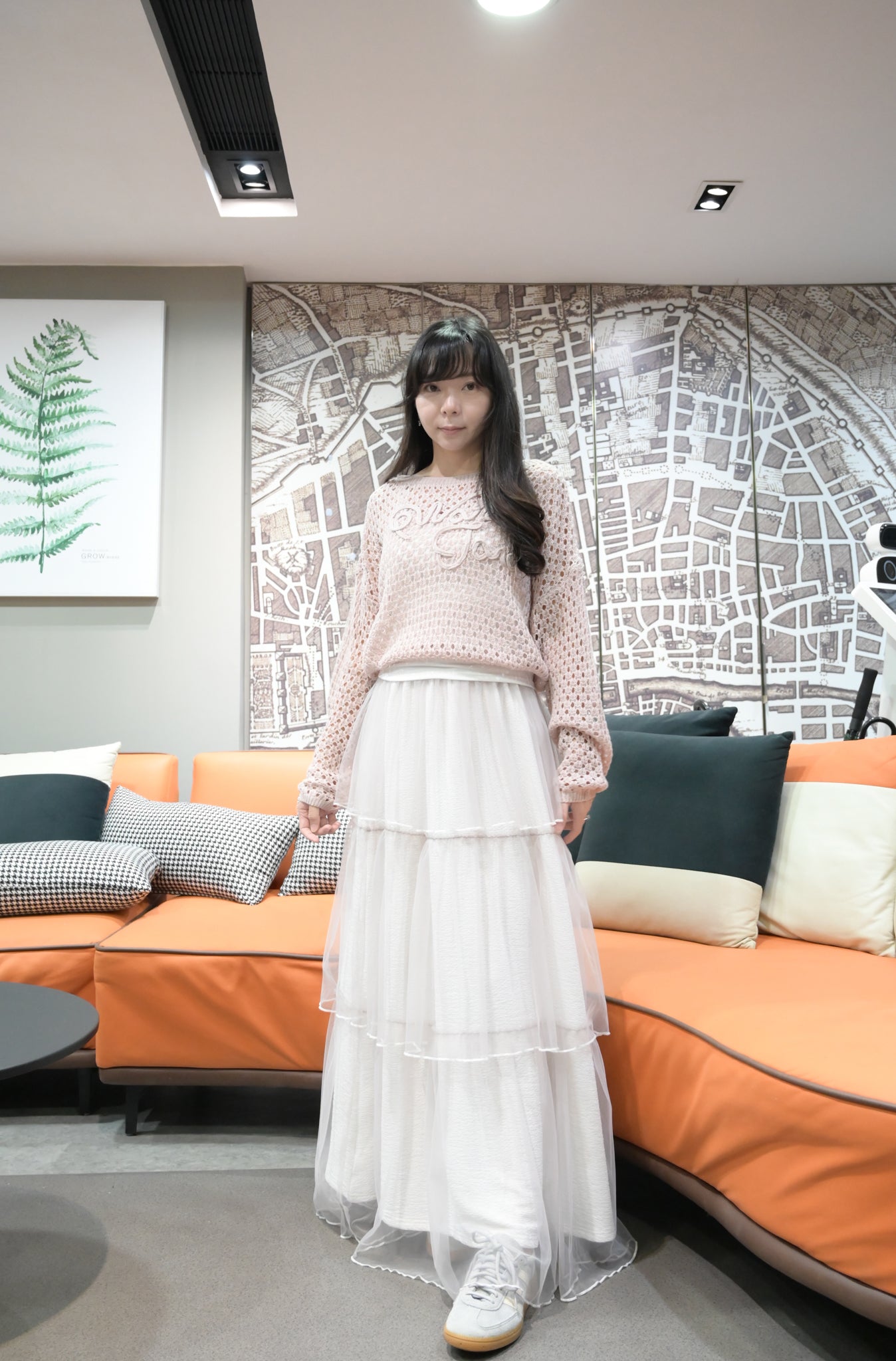 初春・勾花網衫套裝 2色入 1W60137