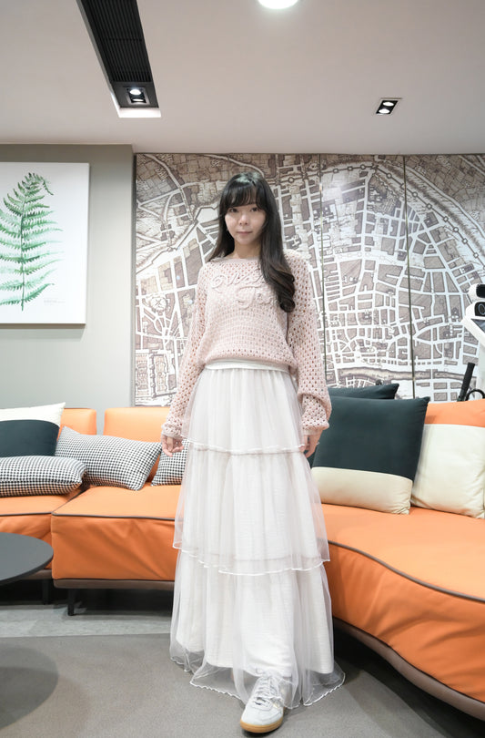 初春・勾花網衫套裝 2色入 1W60137