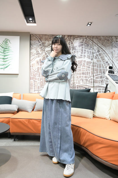 秋冬・BB領補丁花花衛衣 2色入 1W10136