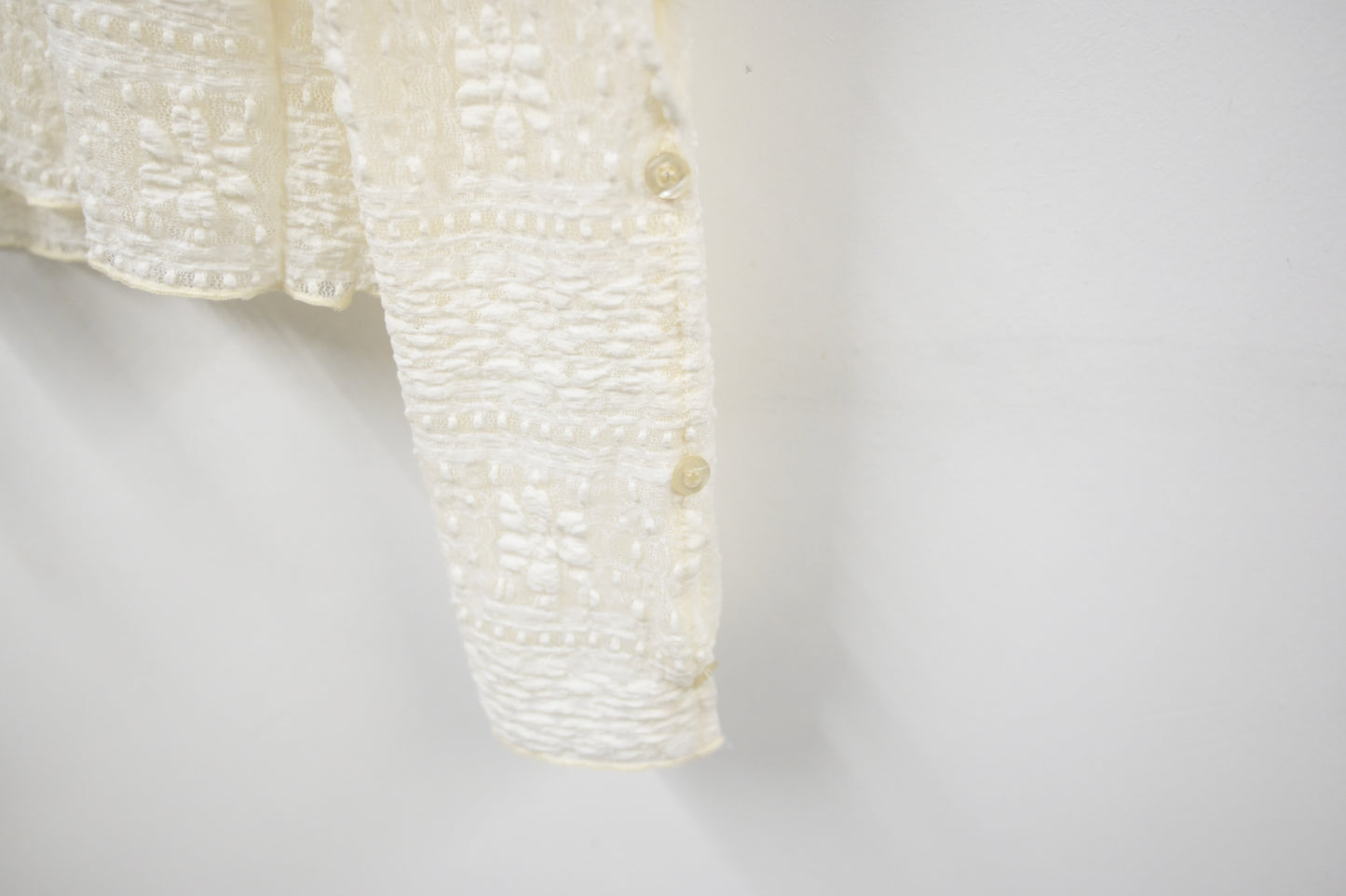 秋冬・露指袖反領彈性Lace上衣 2色入 1W10135