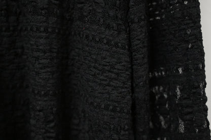 秋冬・露指袖反領彈性Lace上衣 2色入 1W10135