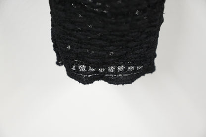 秋冬・露指袖反領彈性Lace上衣 2色入 1W10135