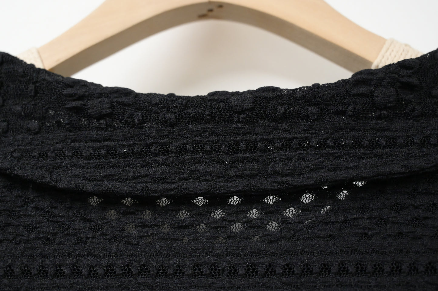 秋冬・露指袖反領彈性Lace上衣 2色入 1W10135