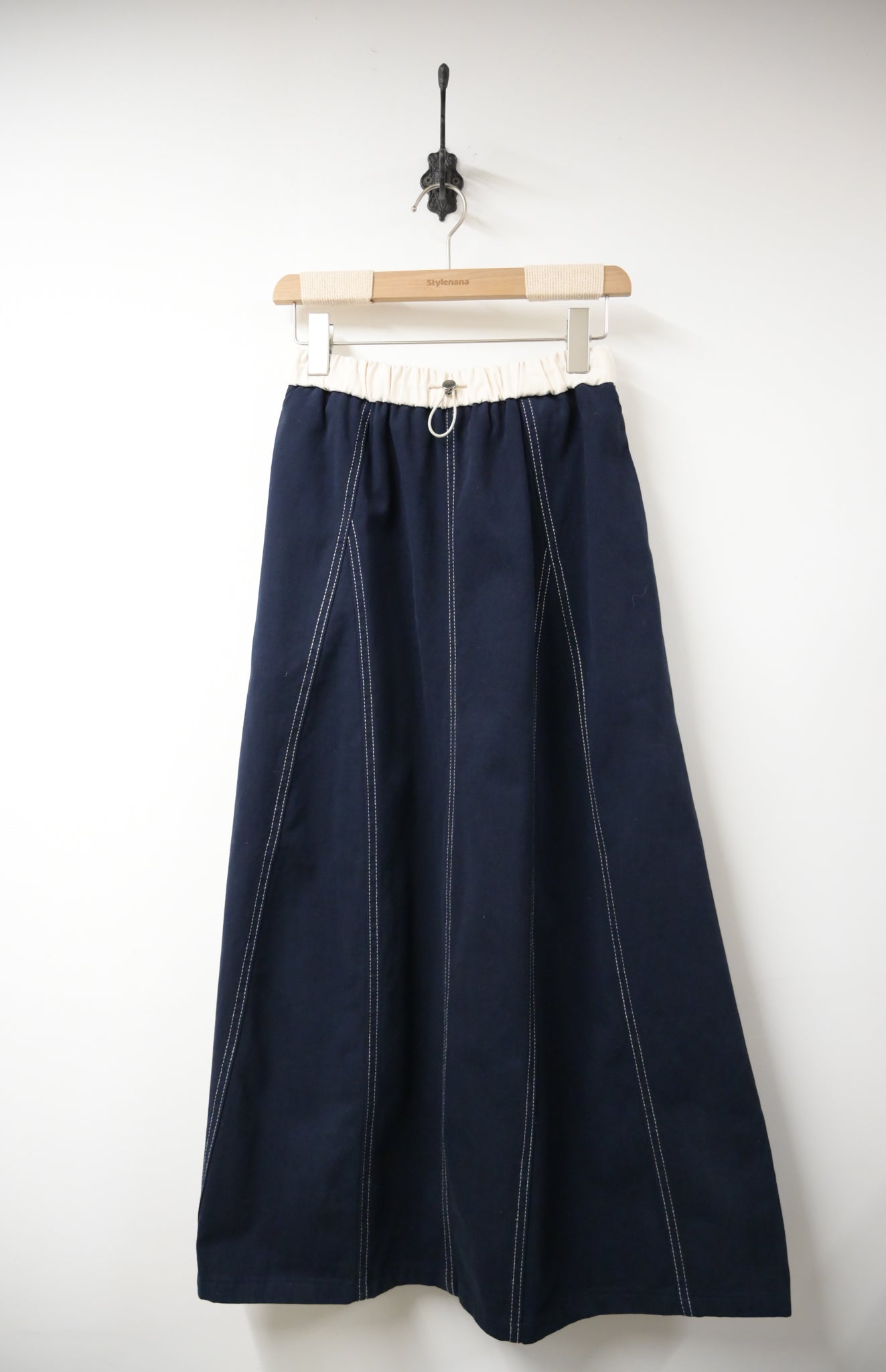 春夏．明線束繩扯布半身裙 3色入 1W60141