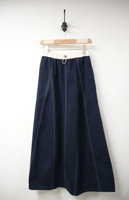 春夏．明線束繩扯布半身裙 3色入 1W60141