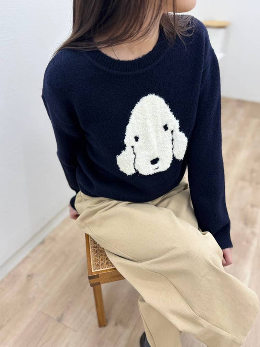 KR直送．狗仔圖案冷衫 2色入 
1W90124