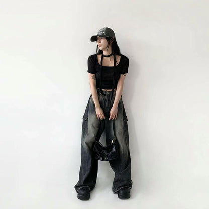 KR直送 束邊透透修身上衣 2色入 S90617