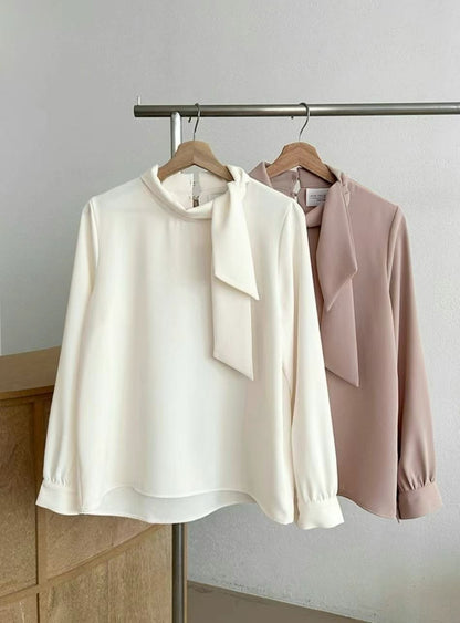 KR直送．側綁斯文金鈕仔厚雪紡 2色入 1W91111