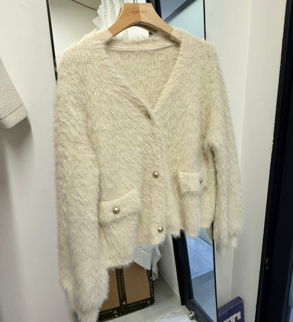 秋冬・超親膚仿水貂毛外套 2色入 1W61206
