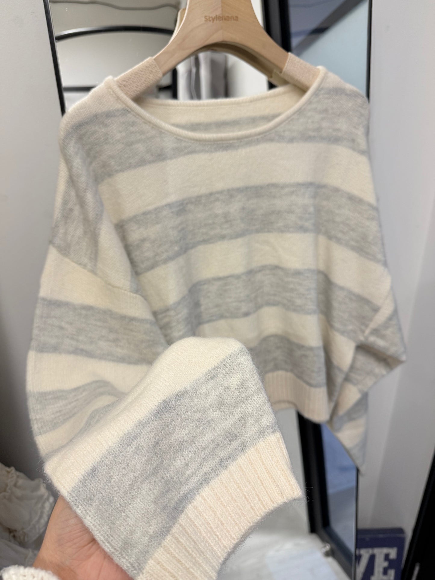 秋冬・軟熟親膚橫間針織衫 2色入 1W60110