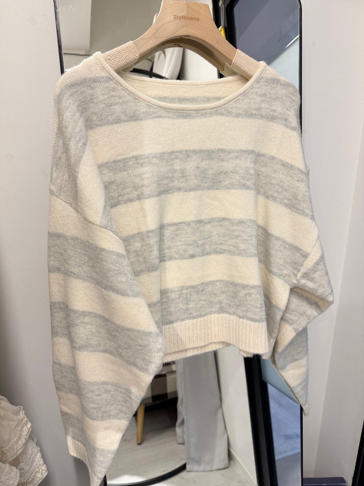 秋冬・軟熟親膚橫間針織衫 2色入 1W60110